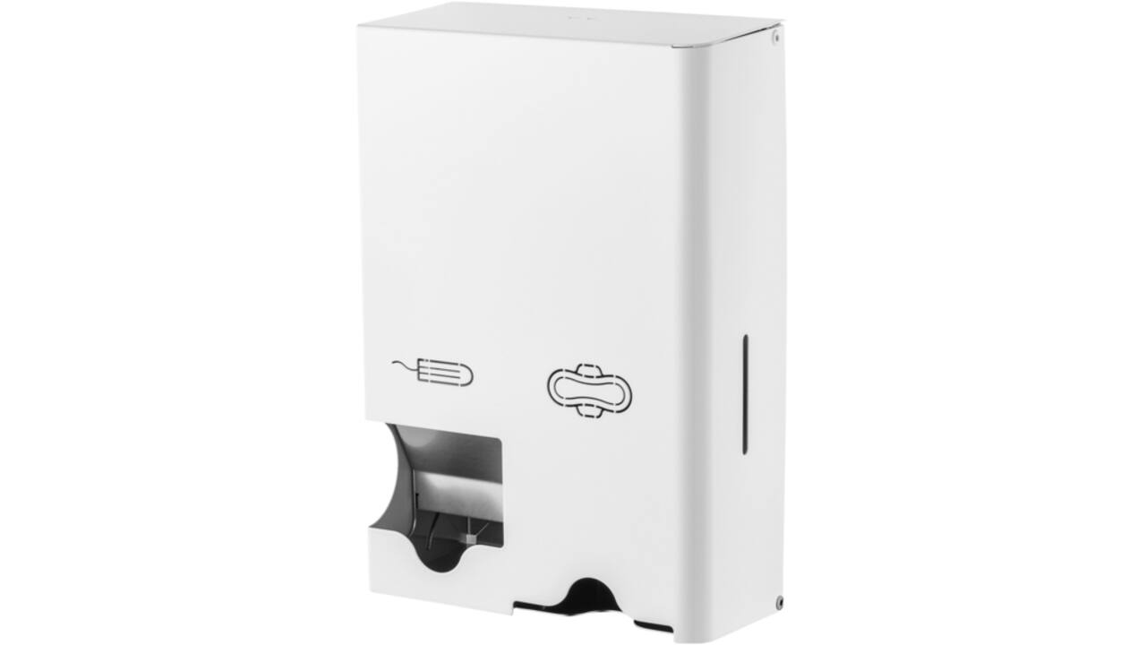 Dameshygiënedispenser MediQo-line klein RVS wit