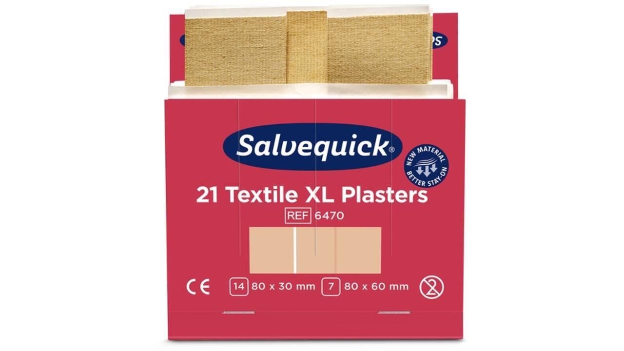 Pleisters Salvequick textiel extra groot 6x 21 stuks