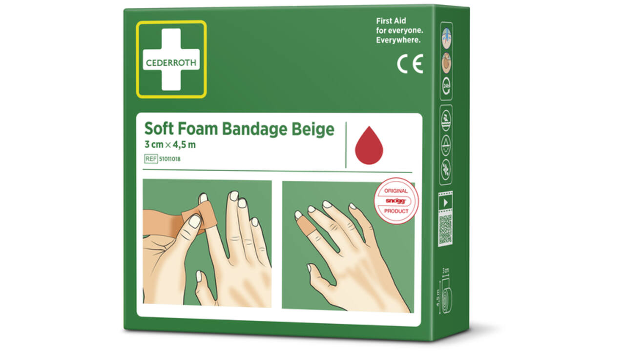 Bandage Cederroth Soft Foam 3cmx4,5m beige