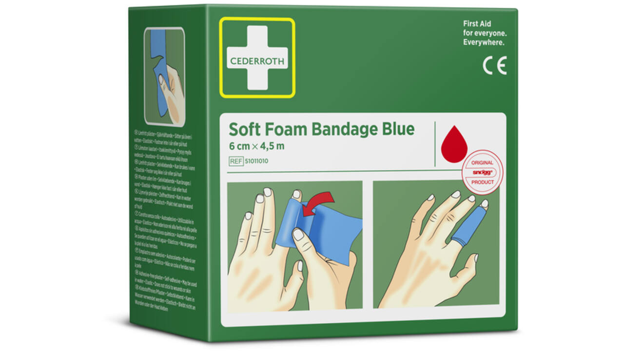 Bandage Cederroth Soft Foam 6cmx4,5m blauw