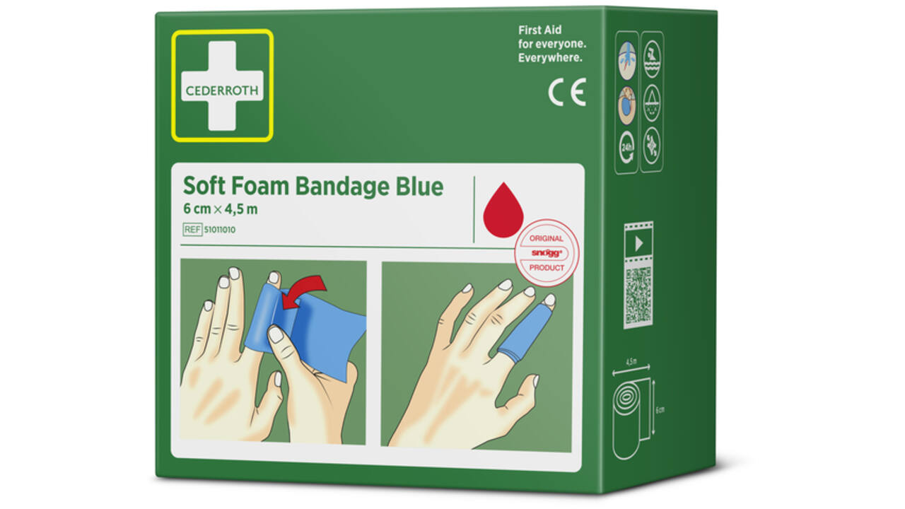 Bandage Cederroth Soft Foam 6cmx4,5m blauw