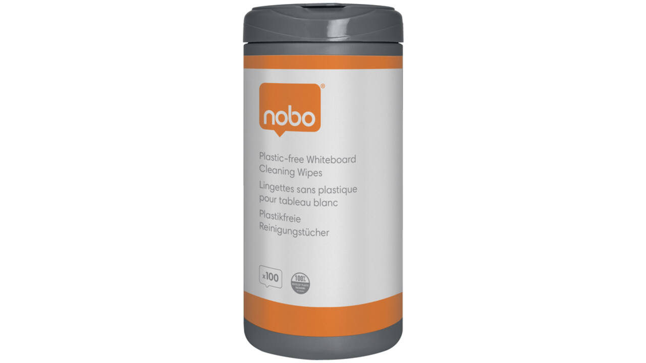 Whiteboardreinigingsdoekjes Nobo plasticvrij 100 stuks
