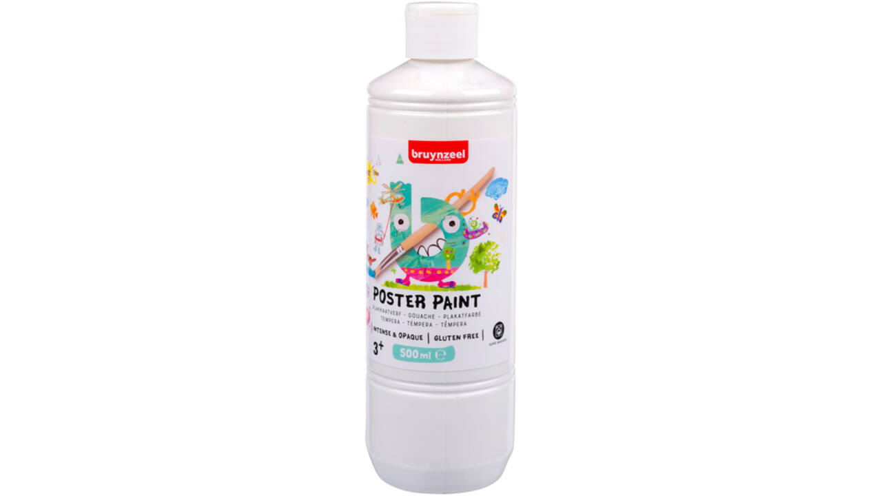 Plakkaatverf Bruynzeel fles à 500ml wit