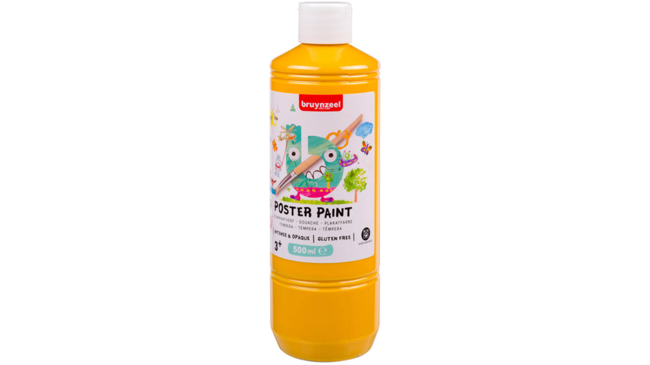 Plakkaatverf Bruynzeel fles à 500ml geel