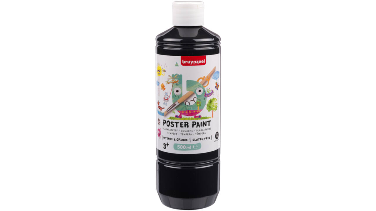 Plakkaatverf Bruynzeel fles à 500ml zwart