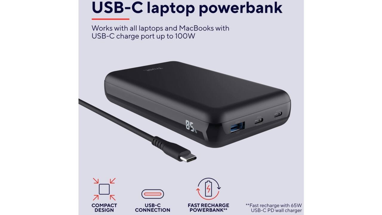 Powerbank Trust Laro laptop 100W