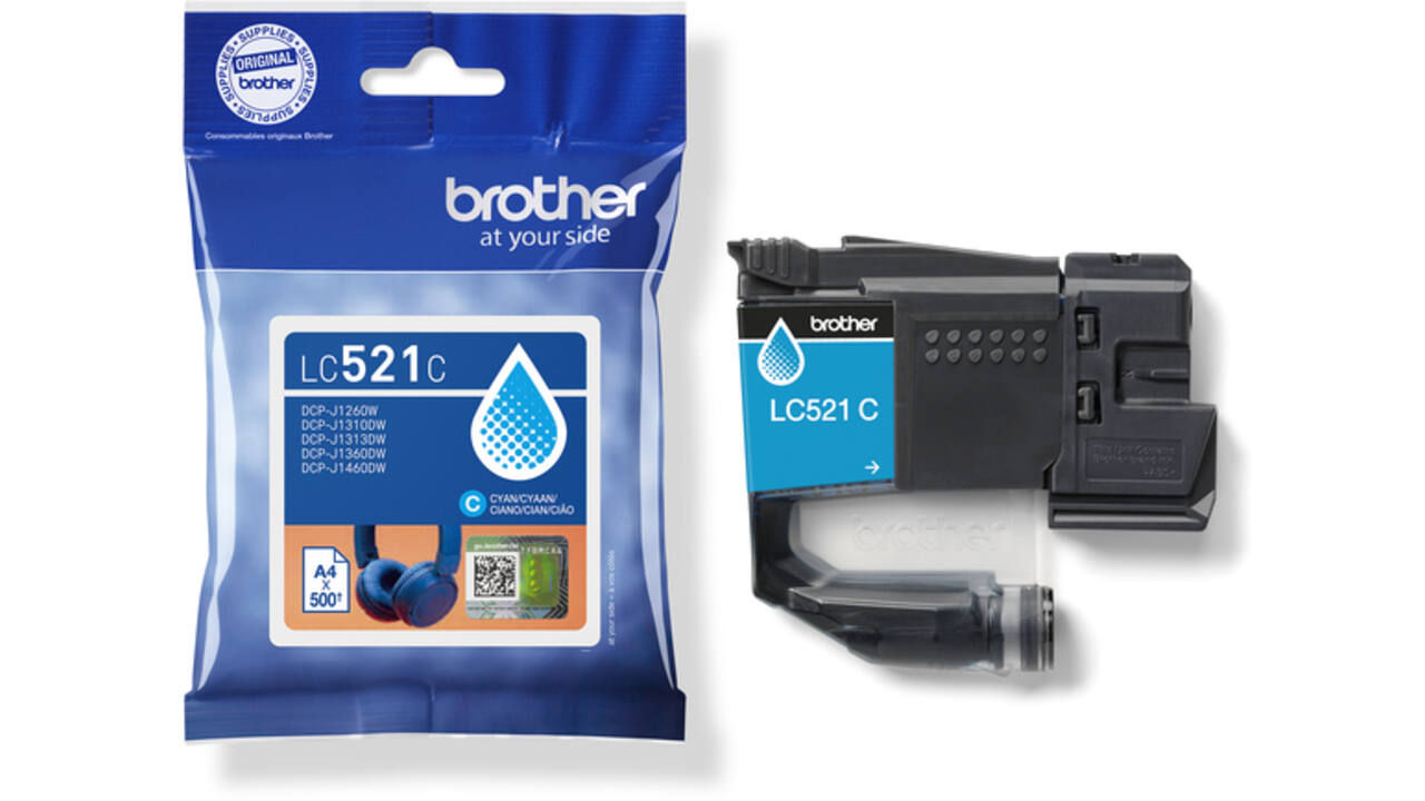 Inktcartridge Brother LC-521C blauw