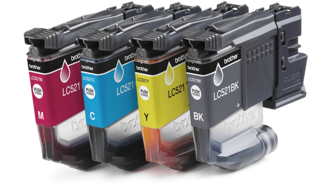 Inktcartridge Brother LC-521 zwart + 3 kleuren