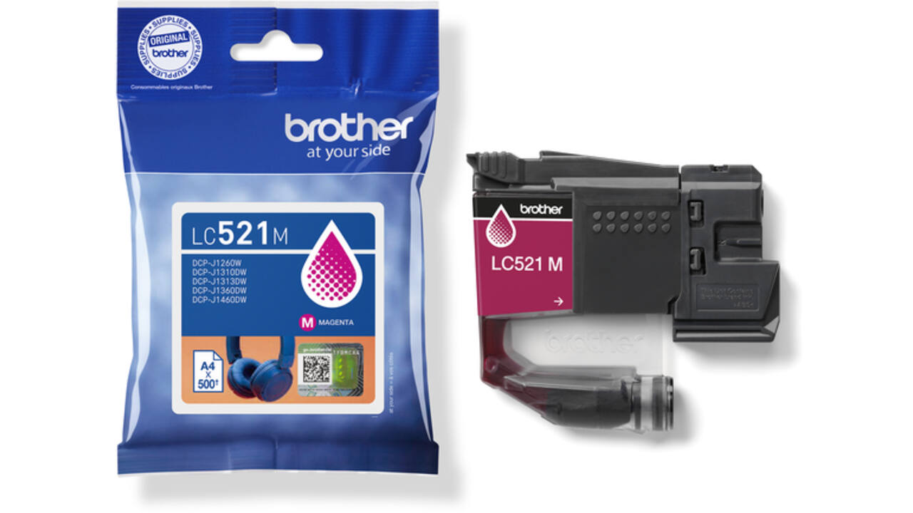 Inktcartridge Brother LC-521M rood