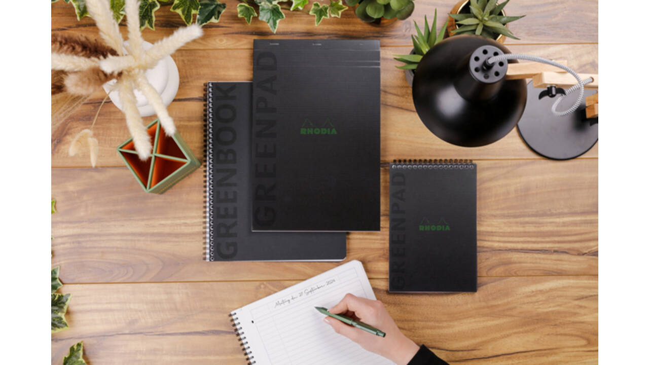 Notitieboek Rhodia Greenbook recycled A4+ lijn 160 pagina's 90gr sc