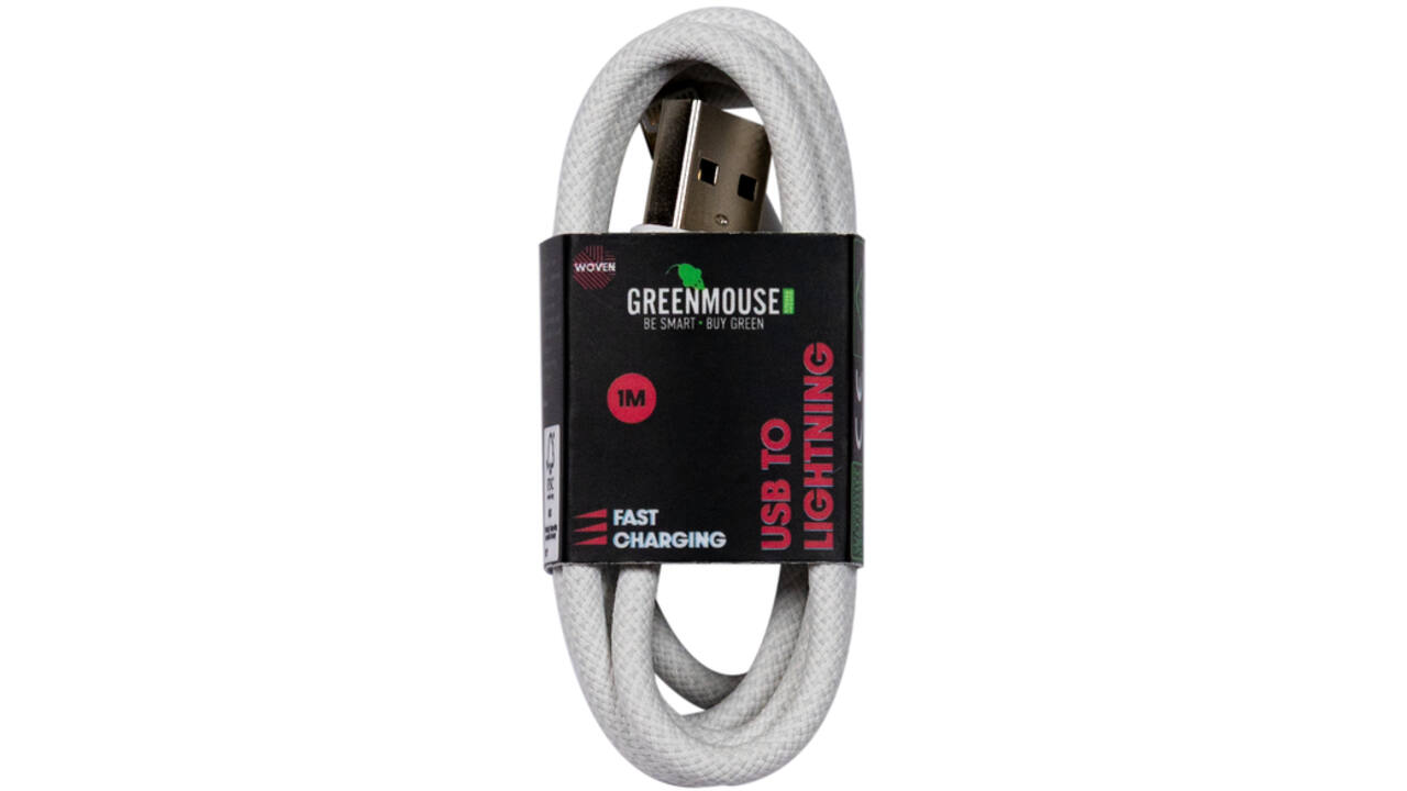 Kabel Green Mouse USB-A to Lightning data Woven 1m