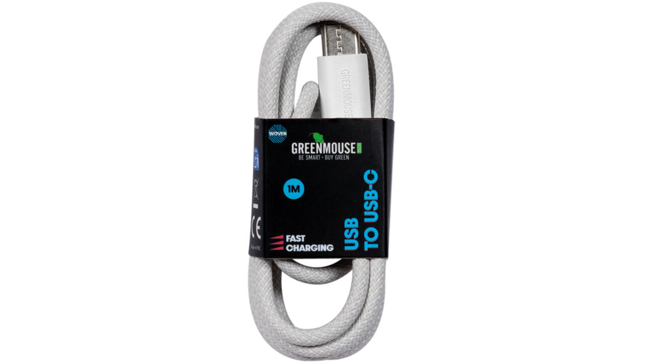 Kabel Green Mouse USB-A to USB-C data Woven 1m