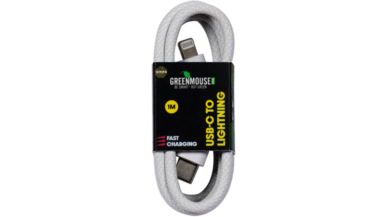 Kabel Green Mouse USB-C to Lightning data Woven - 1m