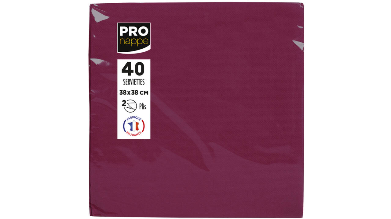 Servet Pronappe 1/4 vouw 2-laags 380x380mm 40 vel bordeauxrood