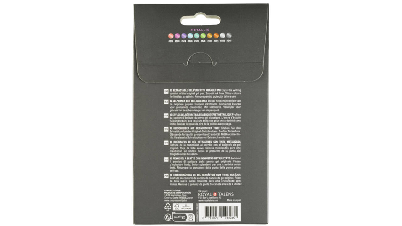 Gelschrijver Sakura Gelly Roll Metallic 08 klikfunctie set à 10 kleuren