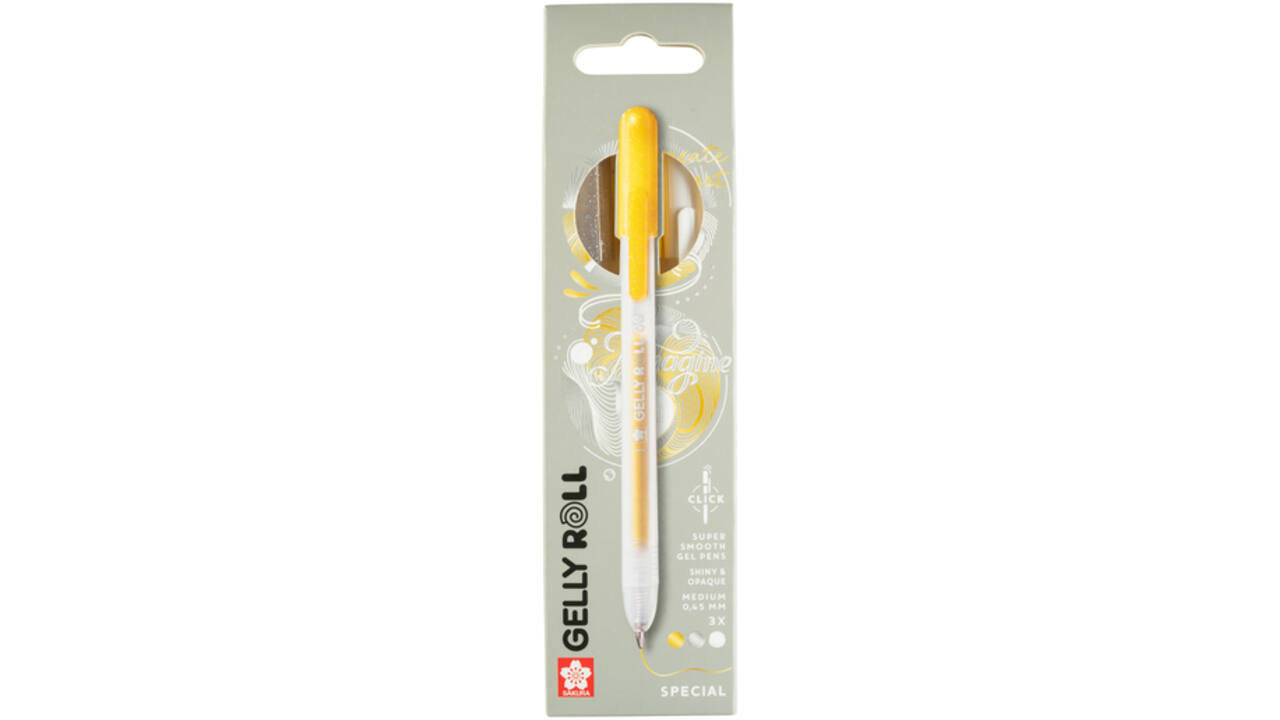 Gelschrijver Sakura Gelly Roll Special 08 klikfunctie set à 3 kleuren goud