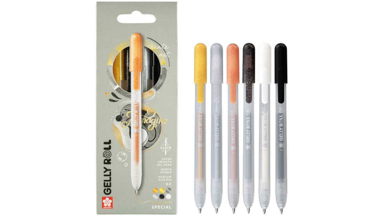 Gelschrijver Sakura Gelly Roll Special 08 klikfunctie set à 6 kleuren