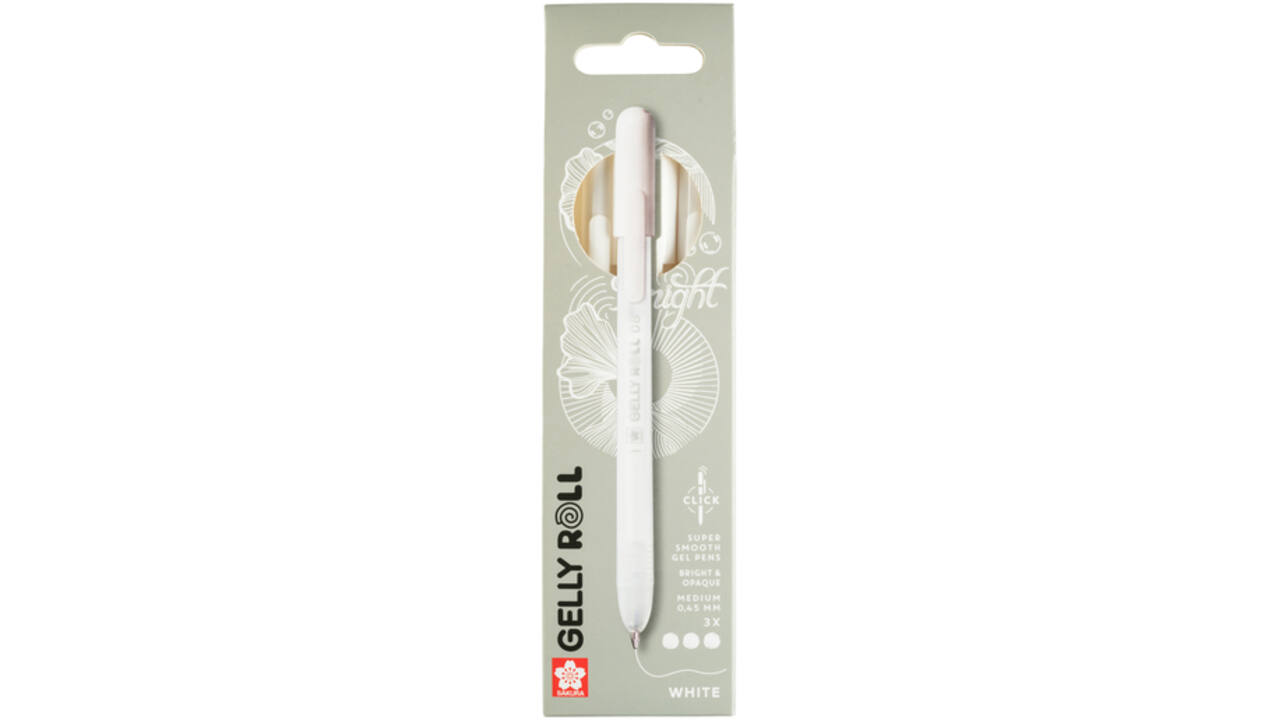 Gelschrijver Sakura Gelly Roll Classic 08 klikfunctie set à 3 stuks wit