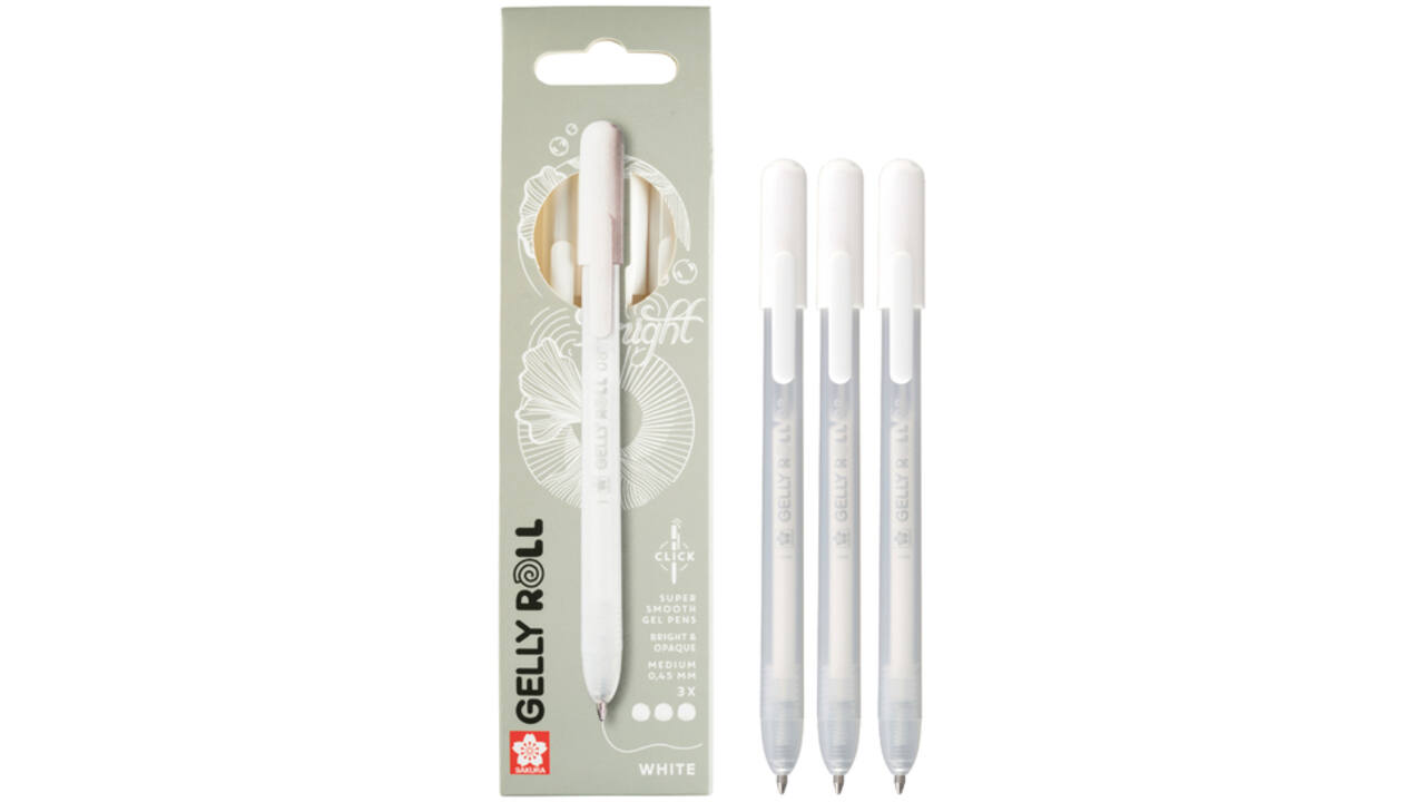Gelschrijver Sakura Gelly Roll Classic 08 klikfunctie set à 3 stuks wit