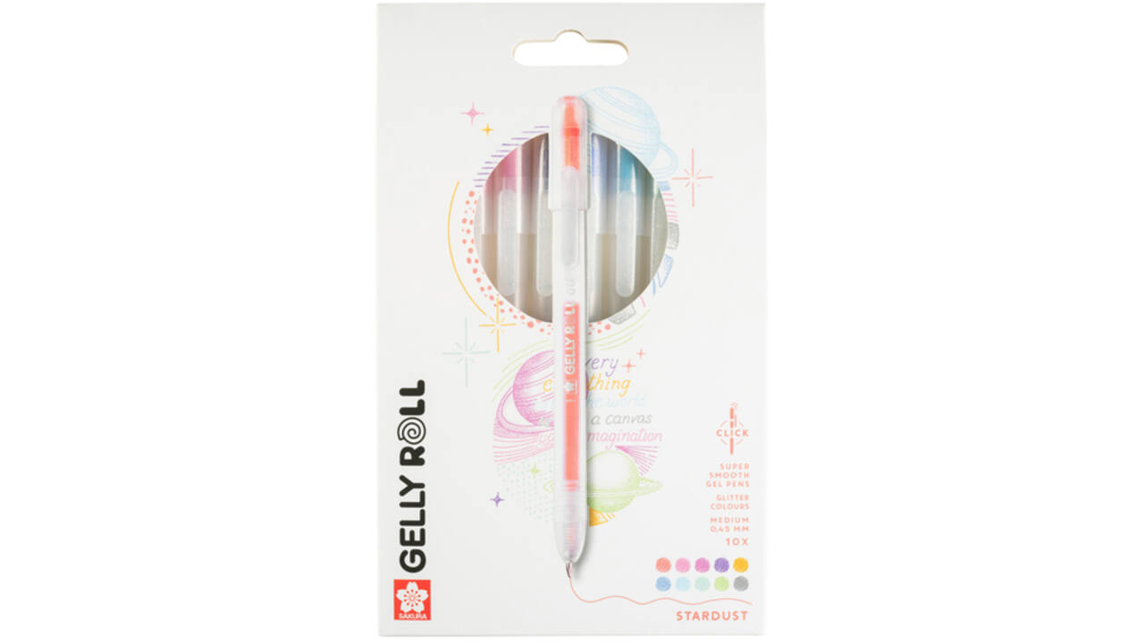Gelschrijver Sakura Gelly Roll Stardust 08 klikfunctie set à 10 kleuren