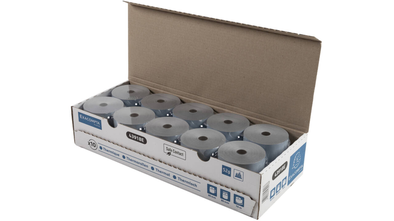 Telrol Exacompta 80mmx76m kern Ø12mm SafeContact thermisch