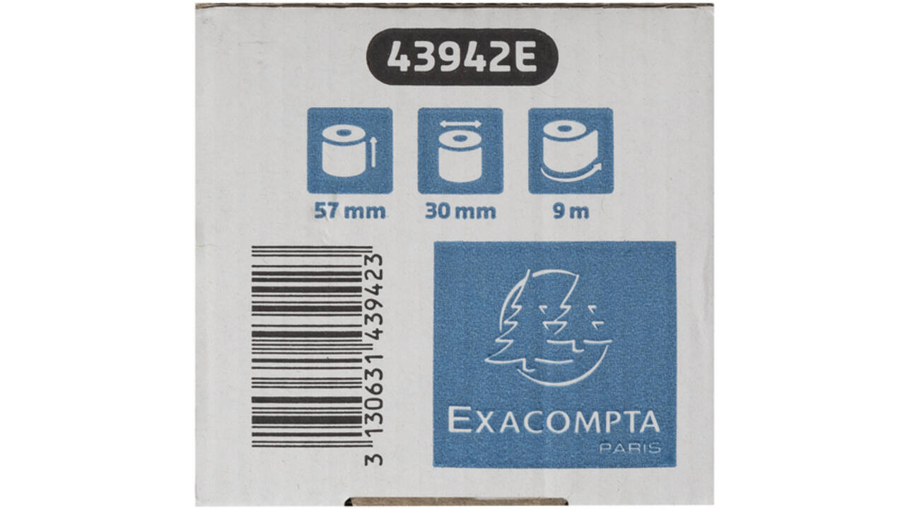 Telrol Exacompta 57mmx9m kern Ø12mm SafeContact thermisch