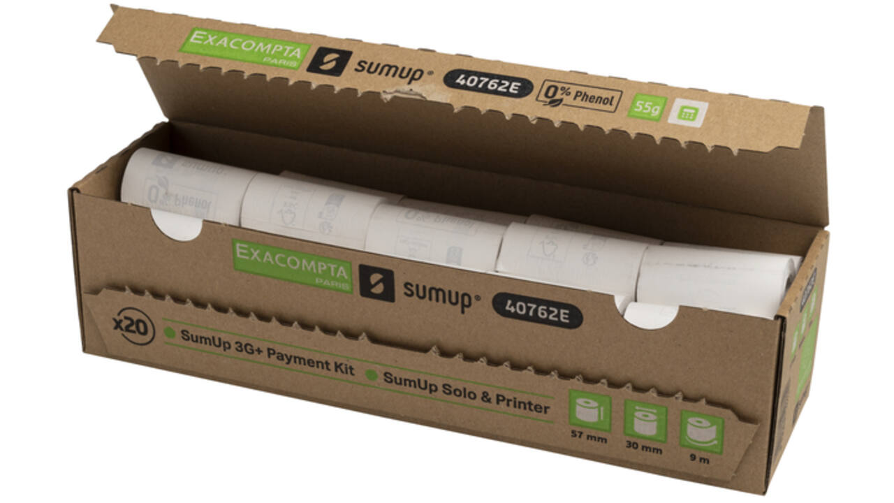 Telrol Exacompta 57mmx9m, kern Ø12mm SumUp thermisch fenolvrij
