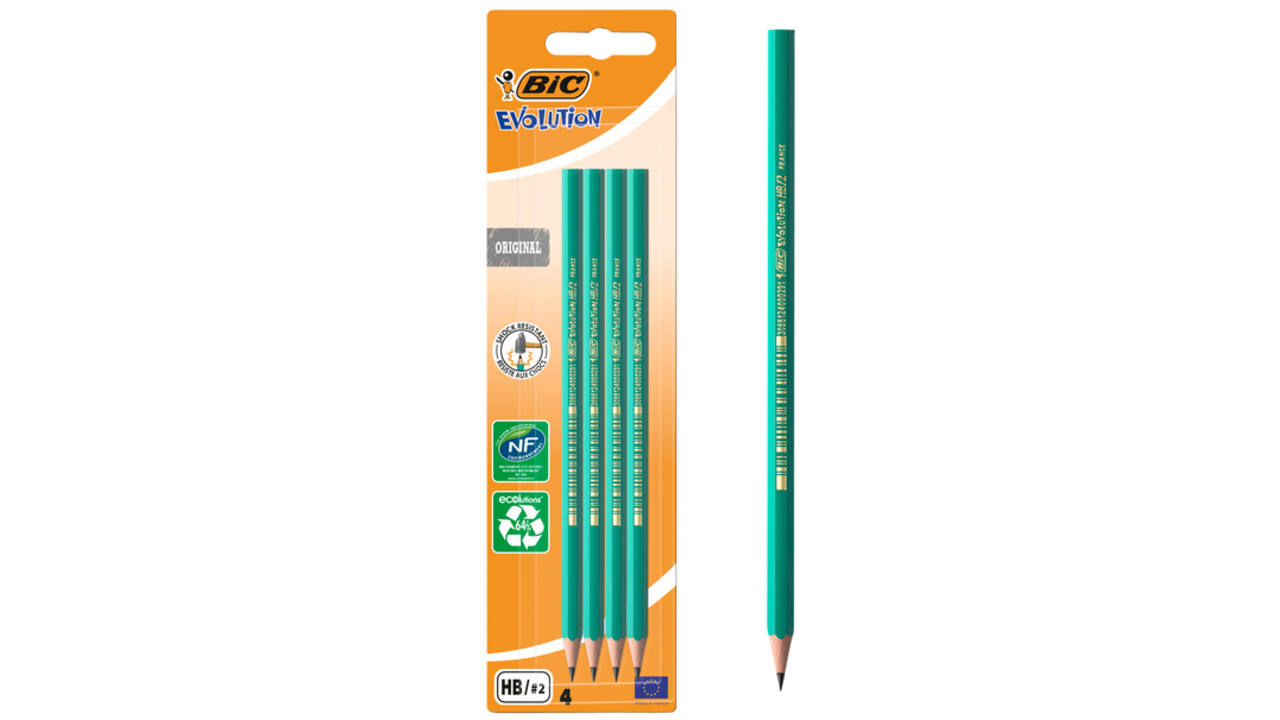 Potlood Bic Evolution ecolutions original zeshoekig HB 4 stuks