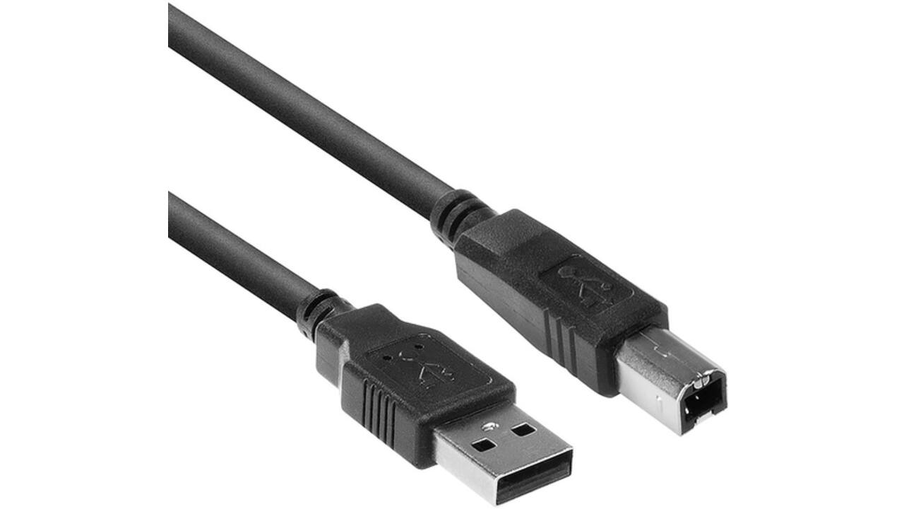 Kabel ACT USB USB-B 2.0 M zwart 1.8 meter