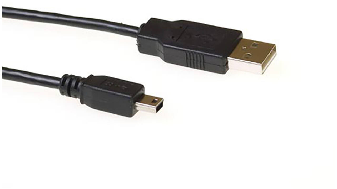 Kabel ACT USB USB mini-B 2.0 M 5pin zwart 1.8 meter