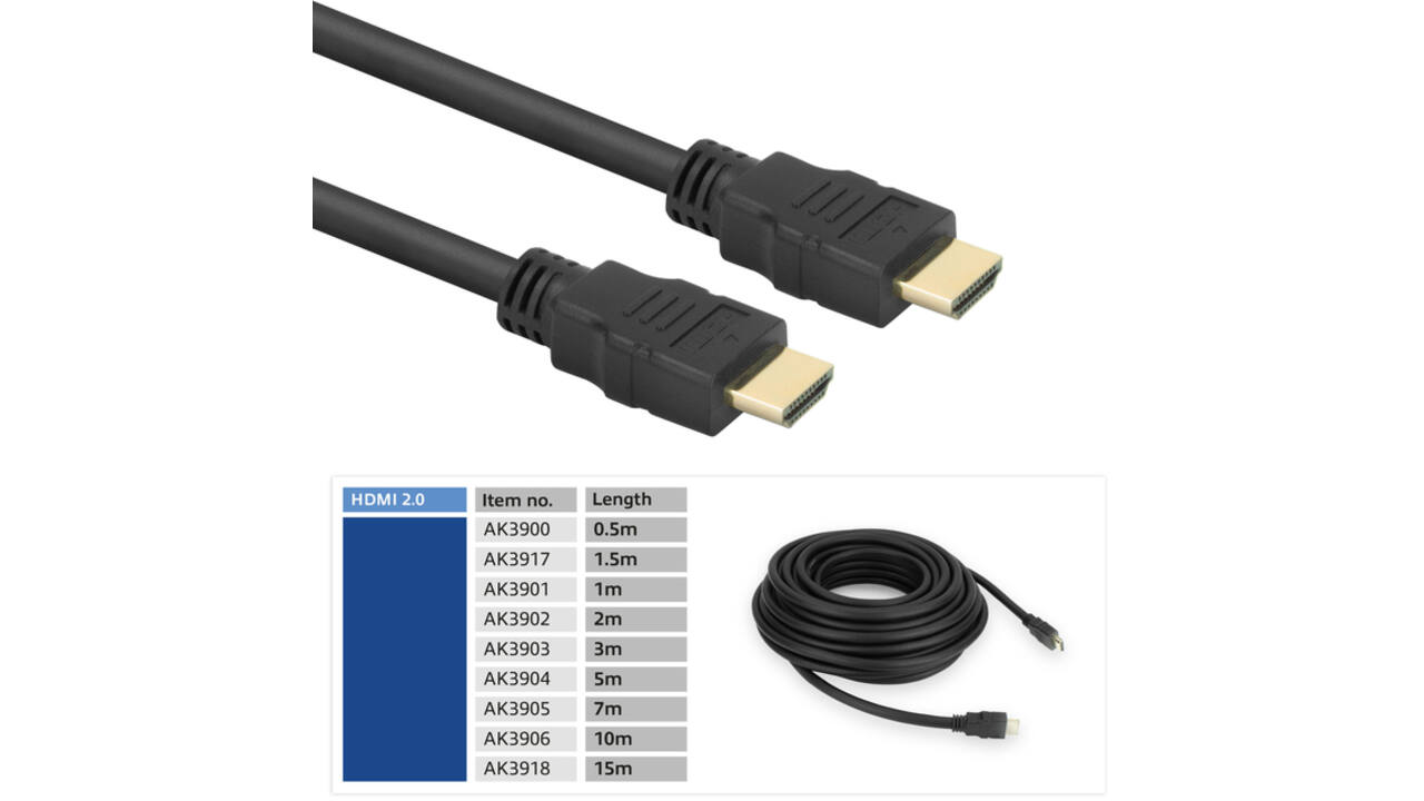 Kabel ACT HDMI ETH4K M/M zwart 2 meter