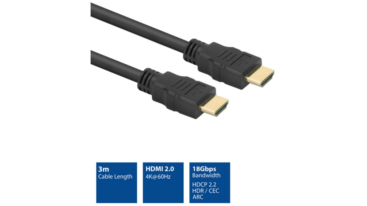 Kabel ACT HS v2.0 HDMI-A male - HDMI-A male (AWG30) 3 meter