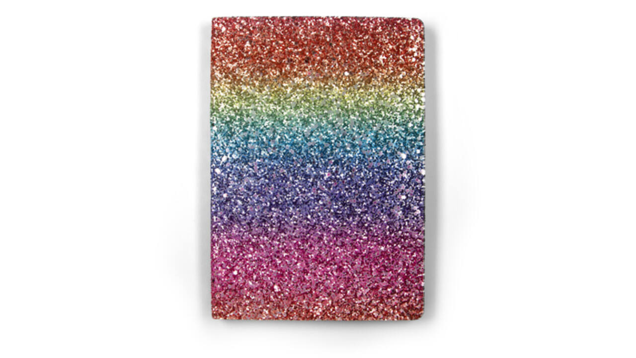 Notitieboek Paperclip Rainbow A5 lijn 96 vel 100gr glitter