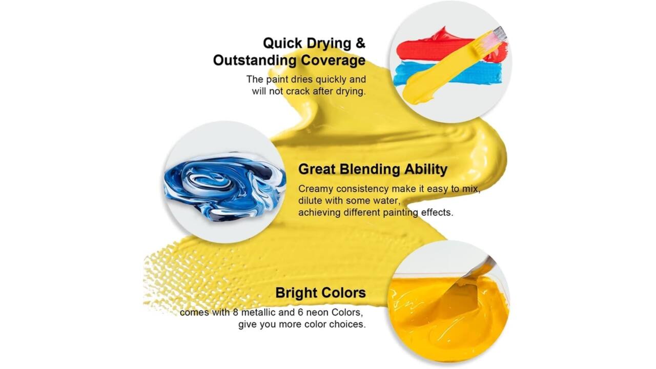 Gouache HIMI 56 kleuren 30gr inclusief neon en matellic opbergbox wit