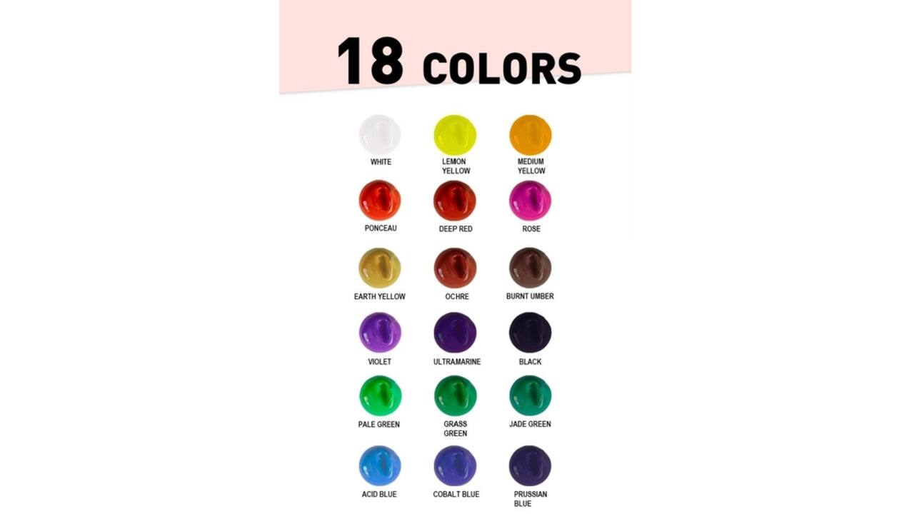 Gouache HIMI 18 kleuren 30gr opbergbox roze