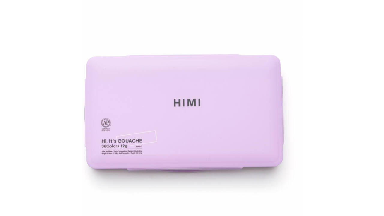 Gouache HIMI Twin cups 36 kleuren 12gr opbergbox lila