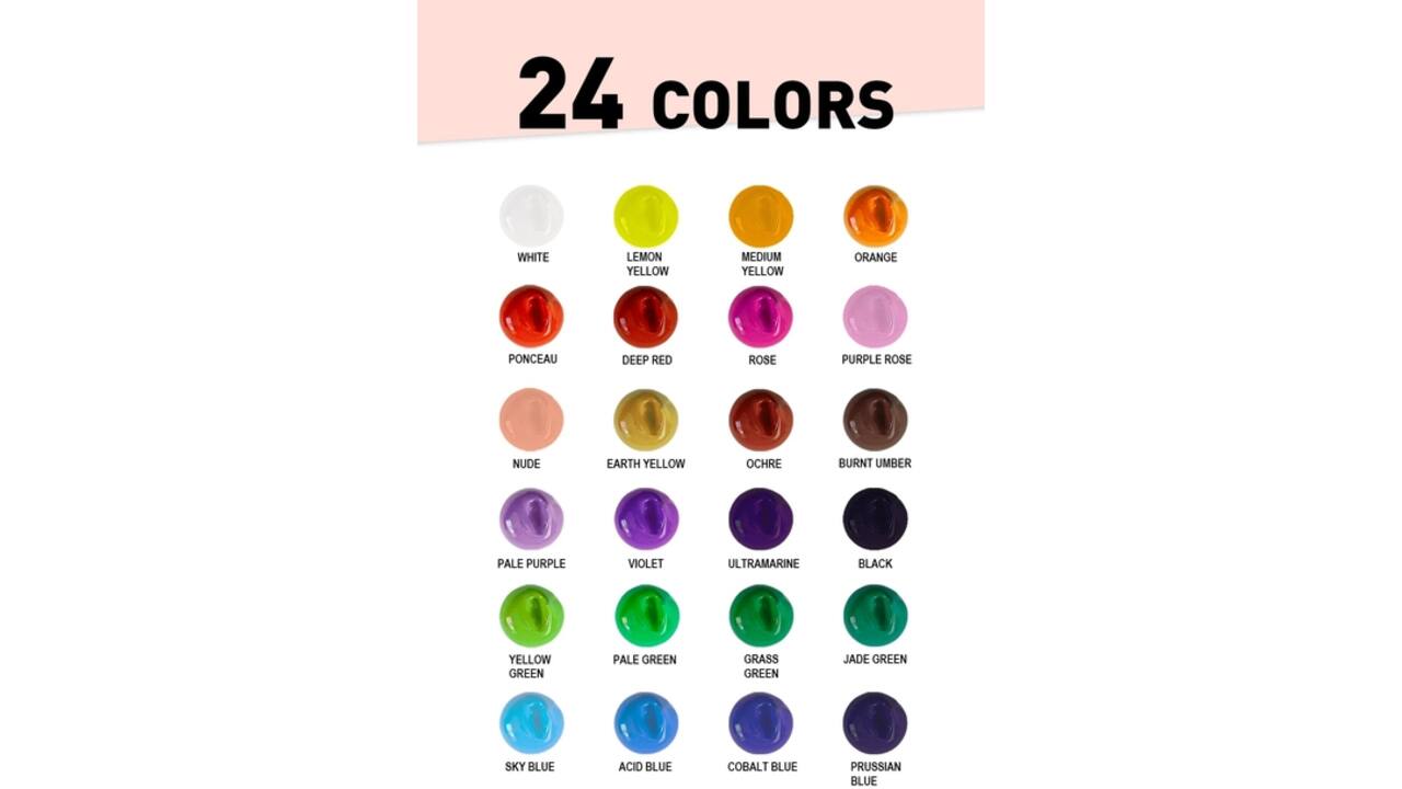 Gouache HIMI 24 kleuren 30gr opbergbox roze