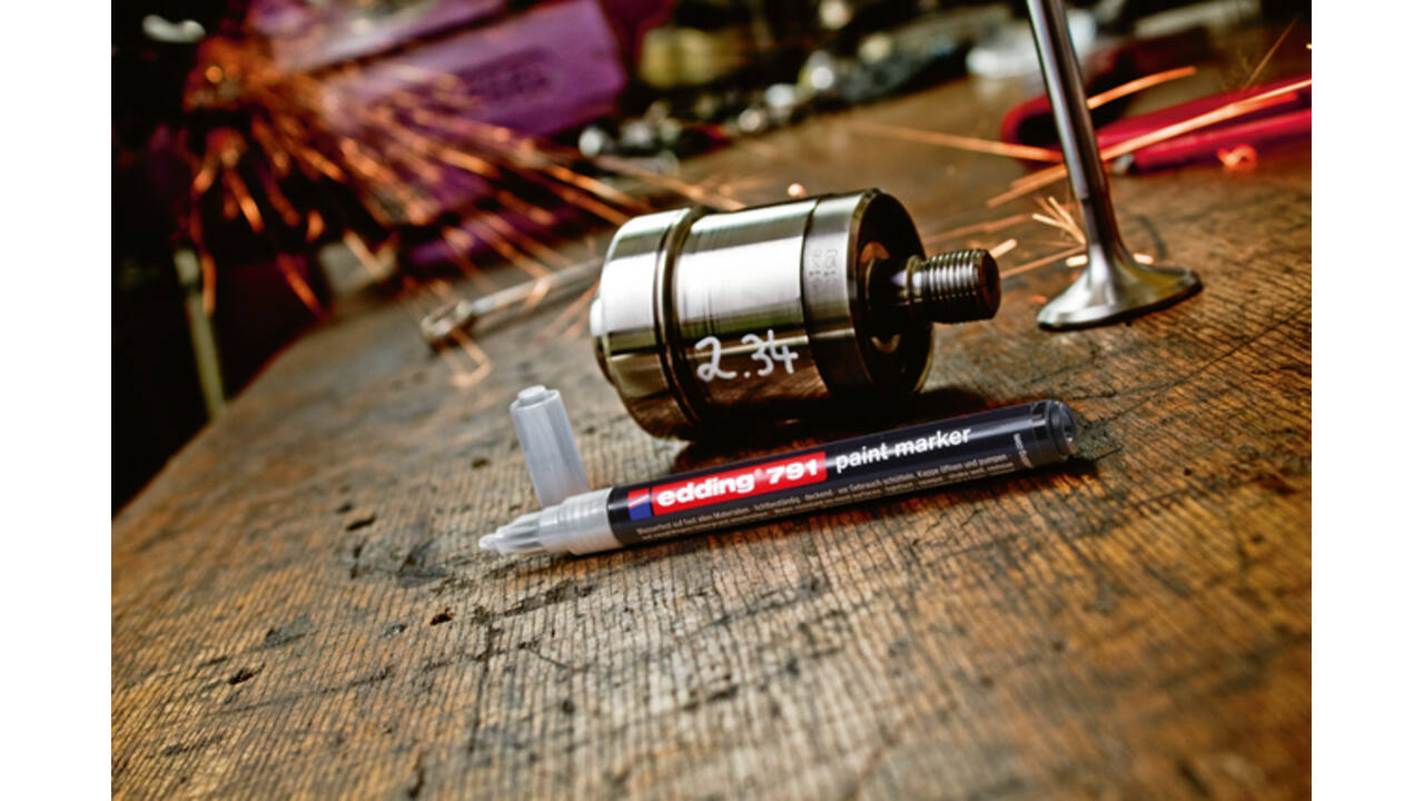 Paintmarker edding 791 op alcoholbasis 1-2mm wit