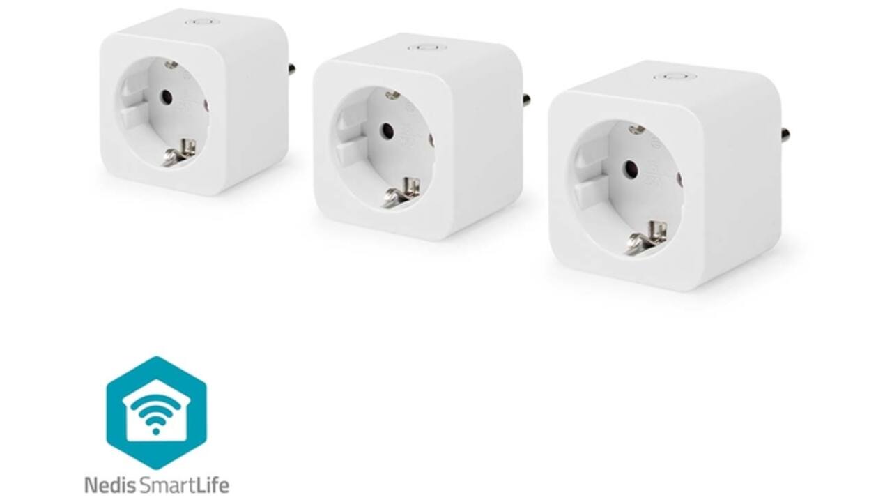 Slimme stekker Nedis Smartlife Wifi 3 stuks wit