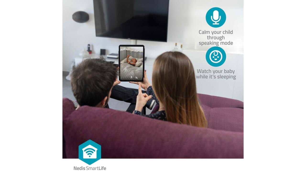 Beveiligingscamera Nedis Smartlife Wifi indoor 3MP Full HD 1296p wit