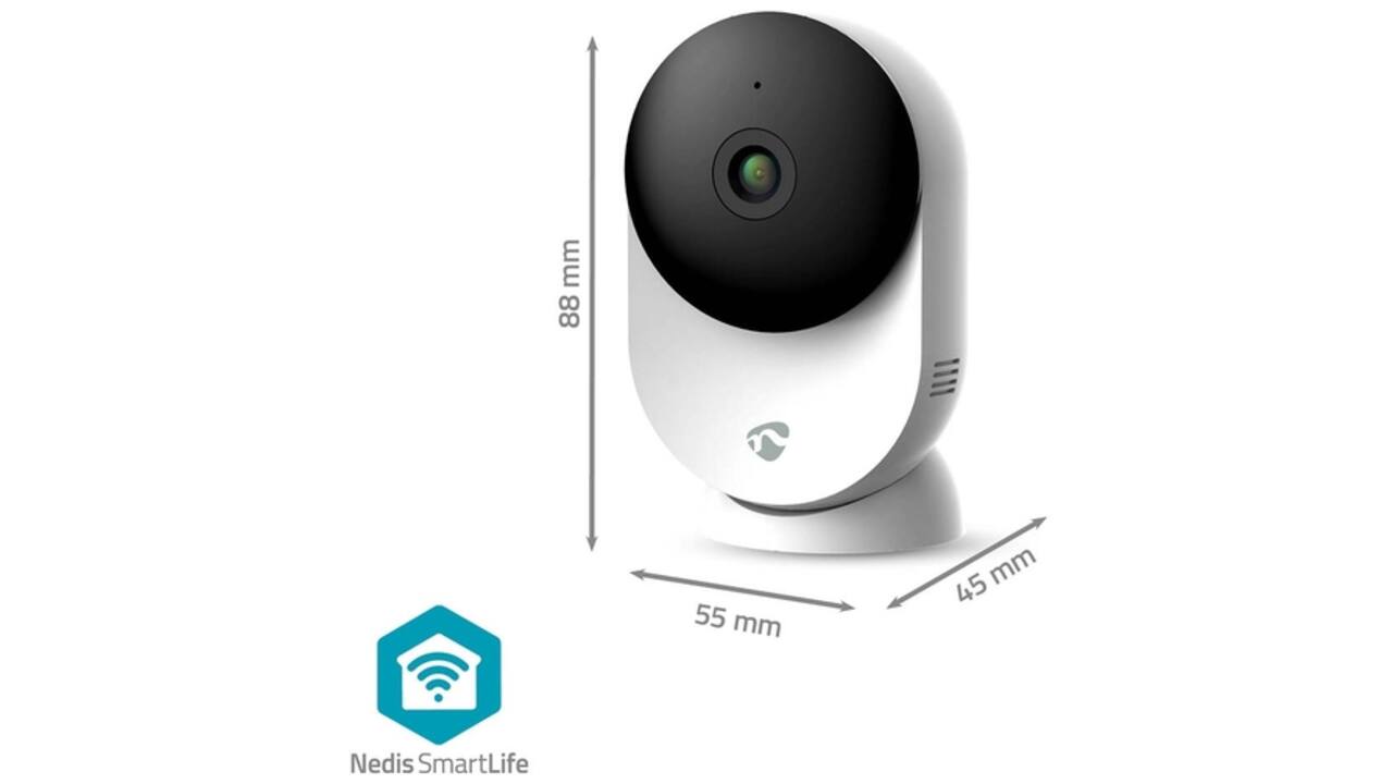 Beveiligingscamera Nedis Smartlife Wifi indoor 3MP Full HD 1296p wit