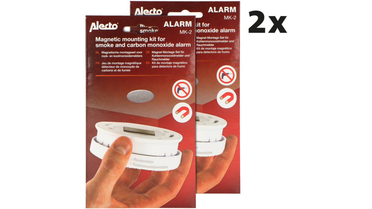 Montageset Alecto voor rookmelders magneetplaat 2 stuks MK-2 TWIN