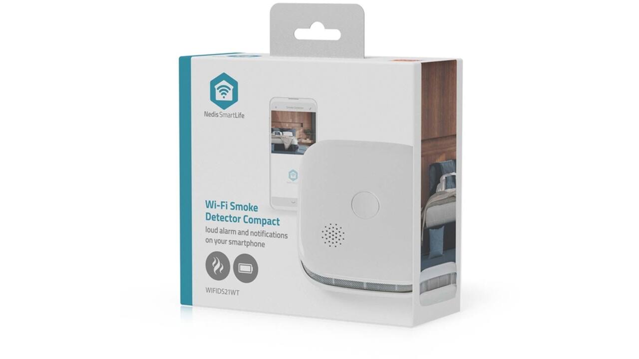 Rookmelder Nedis Smartlife Wifi 10 jaar sensor wit