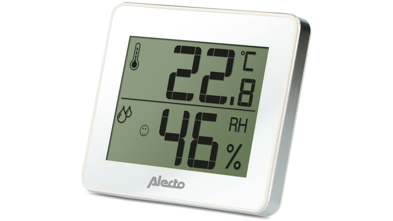 Thermometer hygrometer Alecto WS-55 wit - zilver