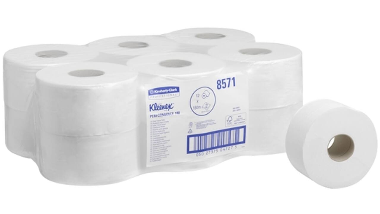 Toiletpapier Kleenex jumbo 2-laags 180m wit 8571