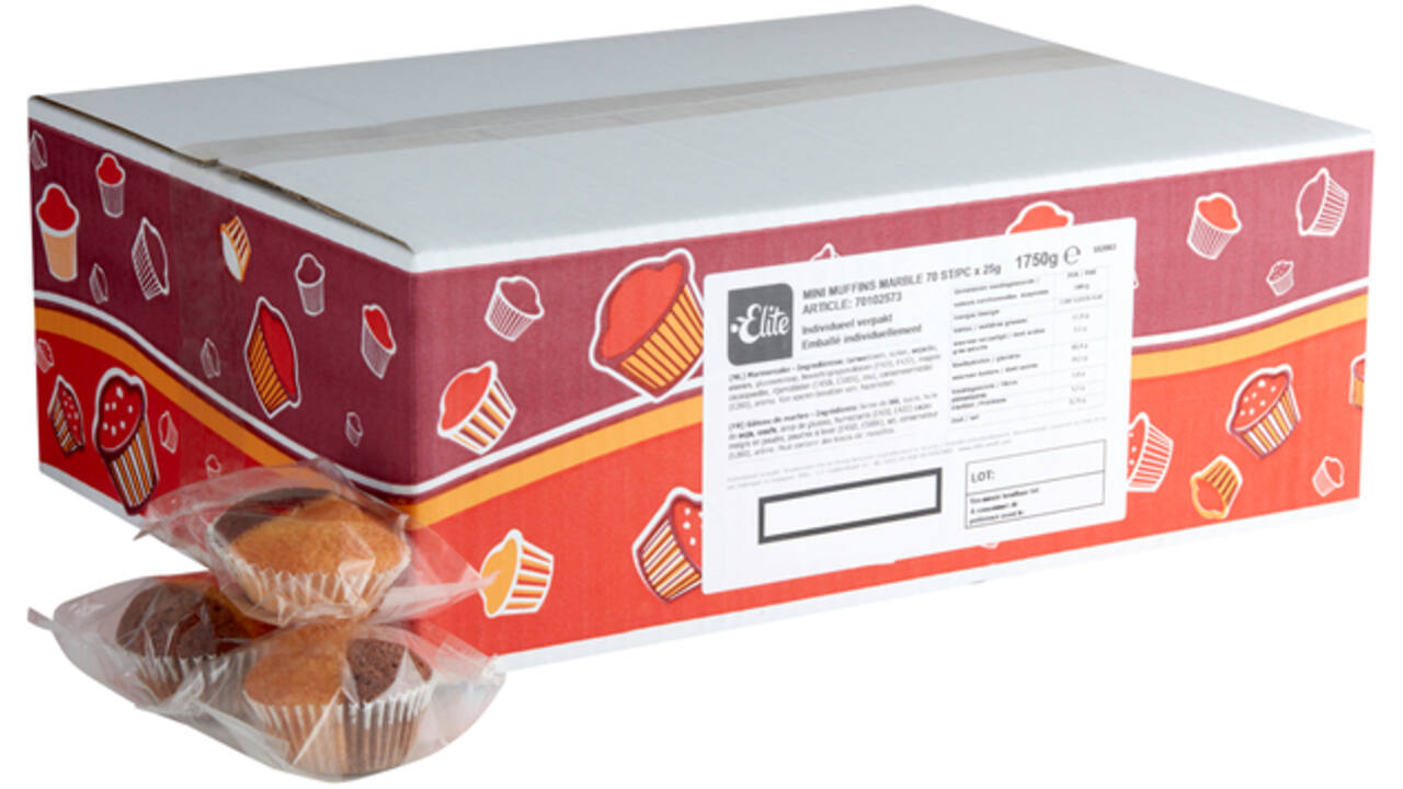 Muffins Elite mini marble 70 stuks