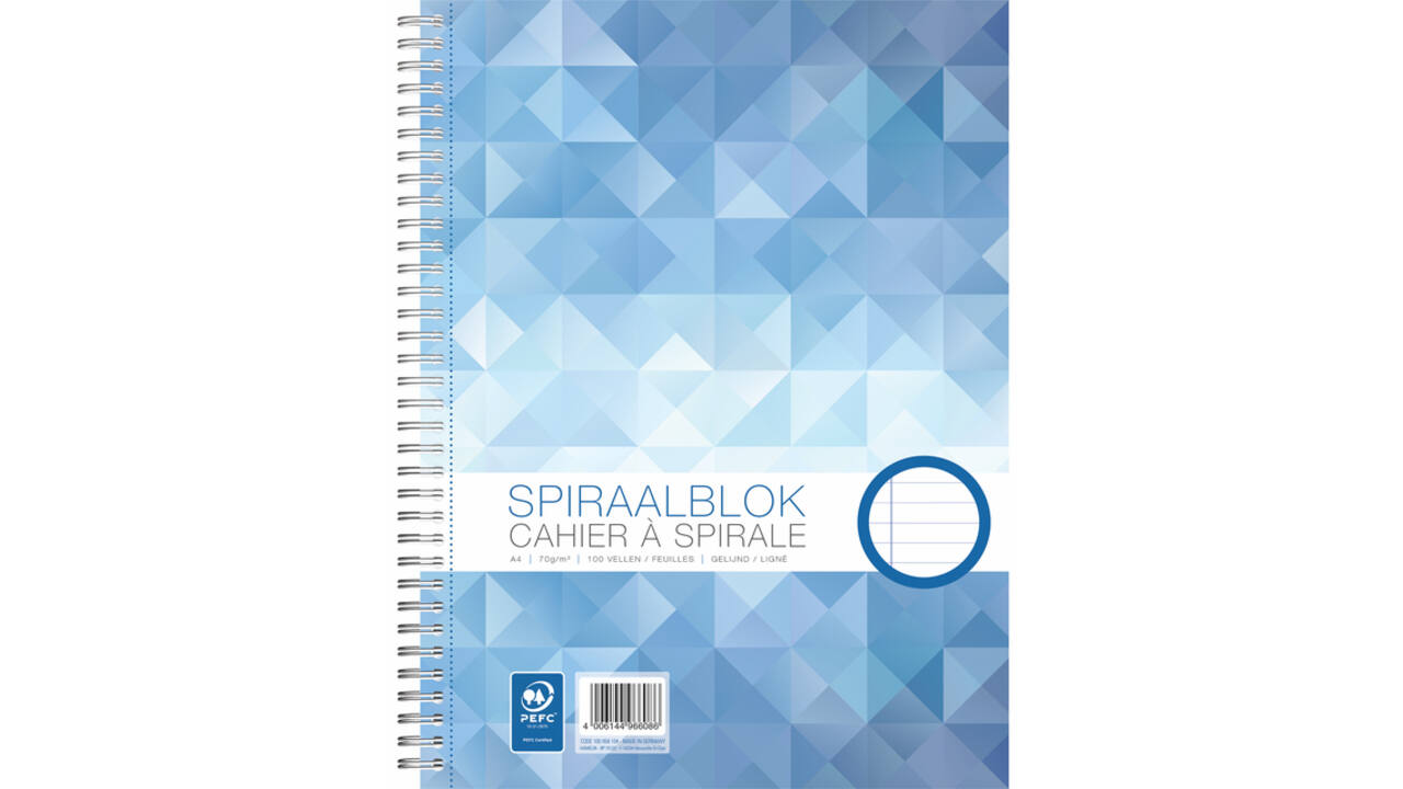 Spiraalblok WORK A4 lijn spiraal 100vel 70gr