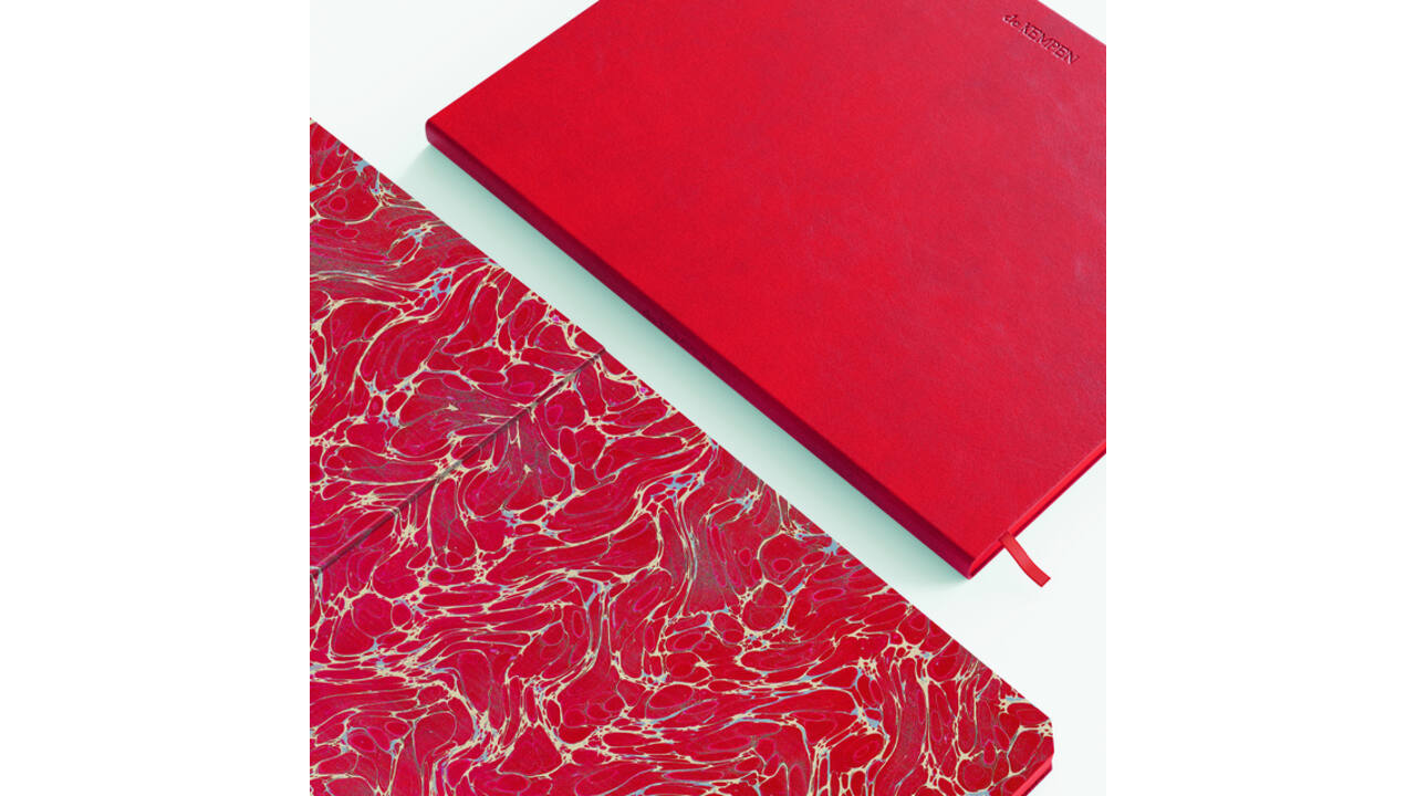 Notitieboek de KEMPEN Poppy 171x220mm blanco 192 pagina's 90gr rood
