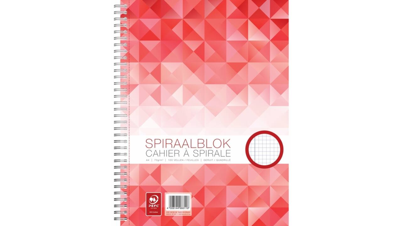 Spiraalblok WORK A4 ruit 5x5mm 100vel 70gr