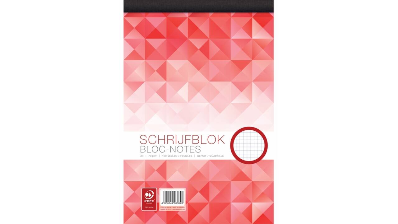 Schrijfblok WORK A4 ruit 5x5 mm 100vel 70gr